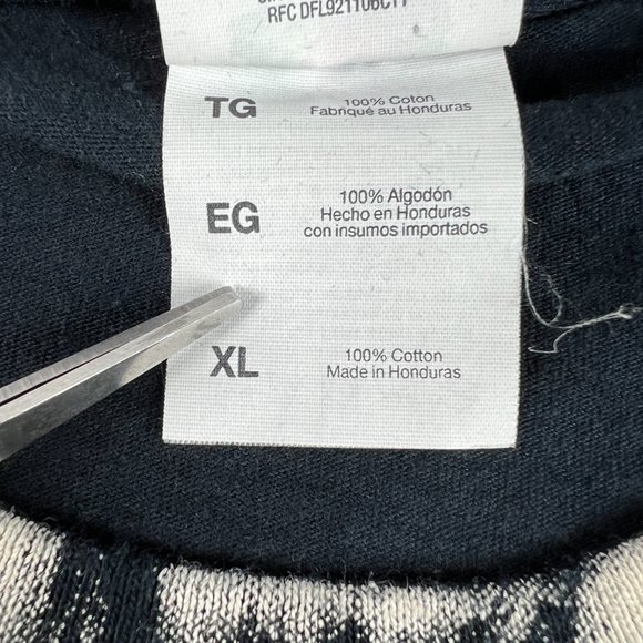 Y2K Native Indigenous Ghost Extra Large Black White Mega Print Short Sleeve Tee - Picture 6 of 12